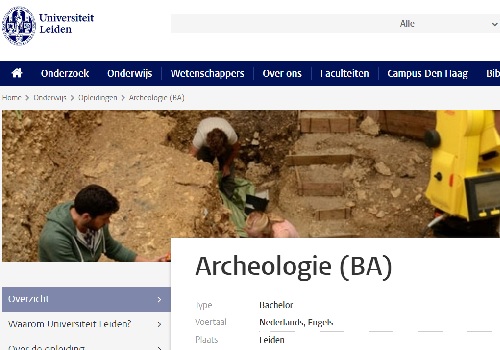 Wervingsteksten Archeologie Universiteit Leiden