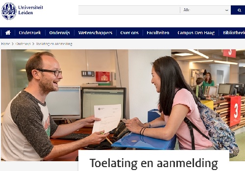 Teksten Toelating en Aanmelding Universiteit Leiden